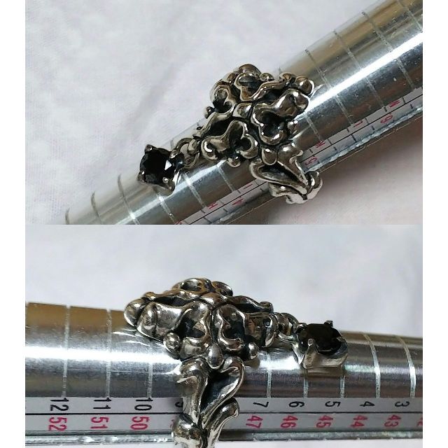 GIGOR(ジゴロウ)の正規限定 ジゴロウ×ダーツ ゴシッククロスリング 9号 オニキスチャームSV指輪 メンズのアクセサリー(リング(指輪))の商品写真