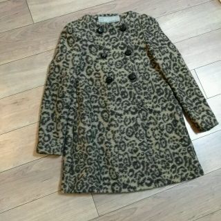 ザラ(ZARA)の美品　ZARA BASIC 　レオパード柄ウールコート(ロングコート)