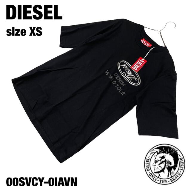【新品】XS ディーゼル Tシャツ 半袖 立体ロゴ 00SVCY 黒 ブラック