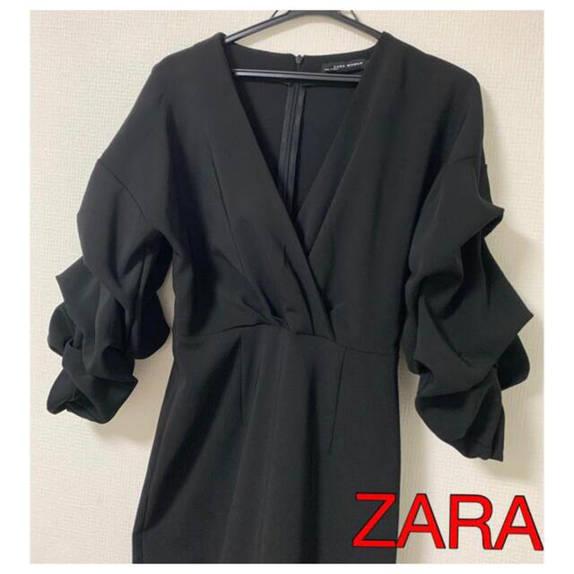 ZARAザラバルーンワンピースゆったりフォーマルブラック
