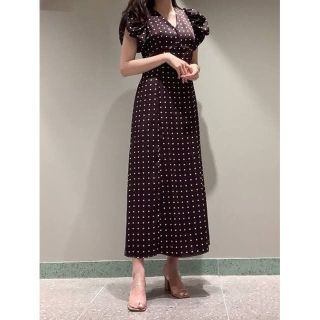 SNIDEL - snidel スナイデル ギャザーパフスリーブドットワンピース
