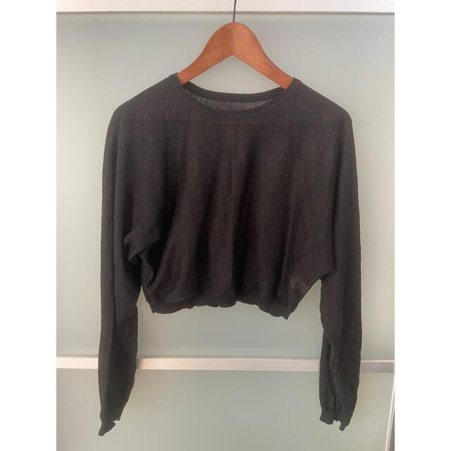 yo BIOTOP sheer linen cropped tops - カットソー(長袖/七分)