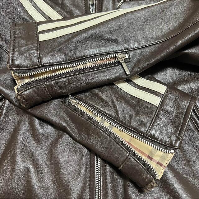 BURBERRY BLACK LABEL - バーバリー Burberry ラムレザー ライダース