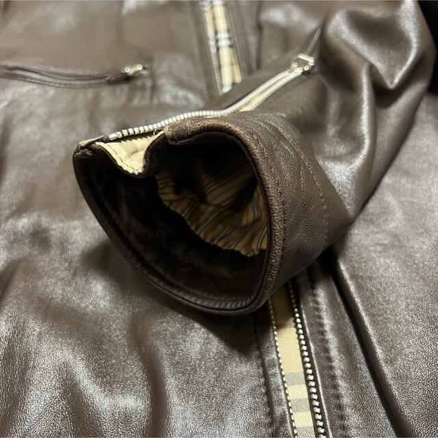 BURBERRY BLACK LABEL - バーバリー Burberry ラムレザー ライダース