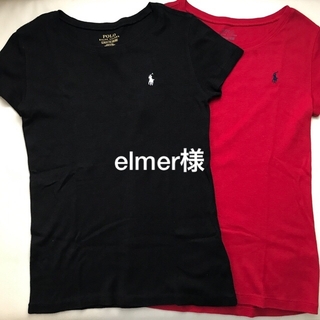 ラルフローレン(Ralph Lauren)の女の子POLO  赤黒2枚セットTシャツ(Tシャツ/カットソー)