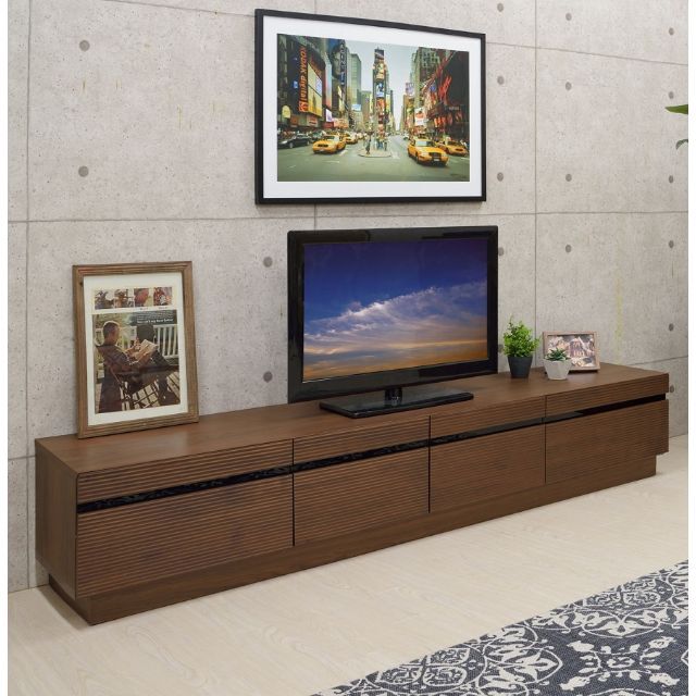 格安販売の テレビ台212cm 完成品 ウォルナットブラウン テレビボード