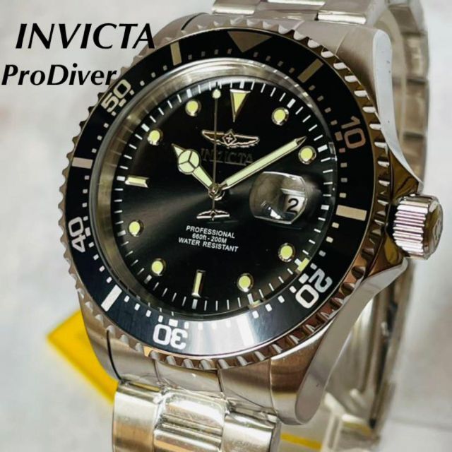 新品未使用】INVICTA/メンズ腕時計/プロダイバー/クォーツ/ブラック-