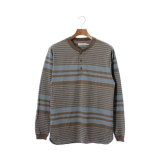 ノンネイティブ(nonnative)のnonnative Tシャツ・カットソー 1(S位) 茶x水色(ボーダー) 【古着】【中古】(Tシャツ/カットソー(半袖/袖なし))