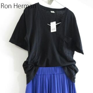 ロンハーマン(Ron Herman)の新品 Ron Hermanロンハーマン Vネック Tシャツ　黒　Sサイズ(Tシャツ(半袖/袖なし))