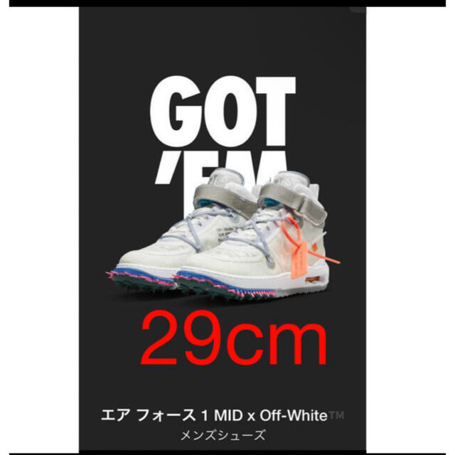 ナイキ NIKE off-white オフホワイト 29 ズームカイガー