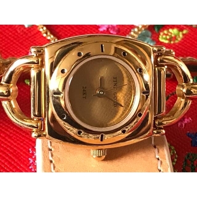 Fine Gold 24kt dial Watch／インゴットブレスウォッチ レディースのファッション小物(腕時計)の商品写真