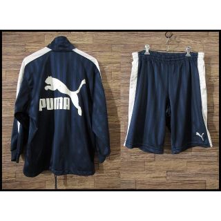 プーマ(PUMA)のぴー様専用 プーマ ストライプ ジャージ ハーフ パンツ セットアップ 紺 L(ジャージ)