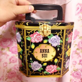 アナスイ(ANNA SUI)のお値下げ レトロ ANNA SUI アナスイ 花柄 バニティ コスメ 缶ケース(小物入れ)