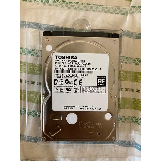 東芝(トウシバ)のHDD  1TB ノートパソコン用　美品綺麗　値引き可能❣️ スマホ/家電/カメラのPC/タブレット(PCパーツ)の商品写真