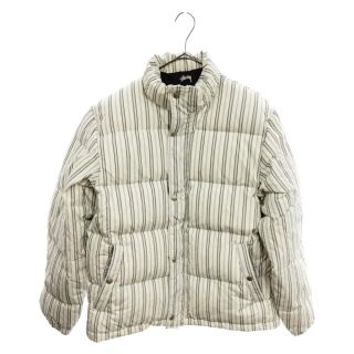 ステューシー(STUSSY)のSTUSSY ステューシー Stripe Down Puffer Jacket ストライプダウンパファーダウンジャケット ホワイト(ダウンジャケット)