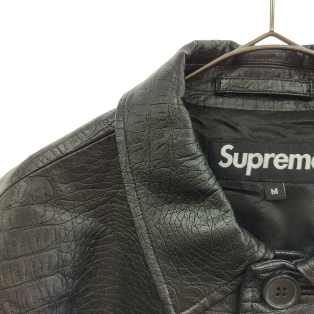 Supreme(シュプリーム)のSUPREME シュプリーム 22SS Faux Croc Car Coat フェイクレザージャケット カーコート ブラック メンズのジャケット/アウター(フライトジャケット)の商品写真