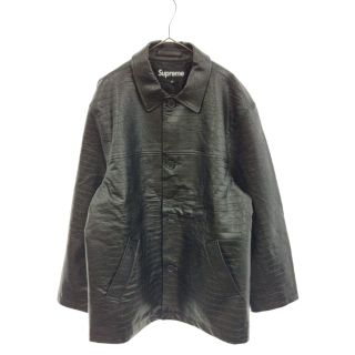 シュプリーム(Supreme)のSUPREME シュプリーム 22SS Faux Croc Car Coat フェイクレザージャケット カーコート ブラック(フライトジャケット)