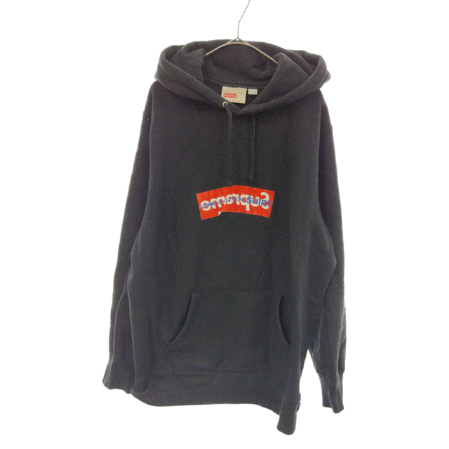 SUPREME シュプリーム 17SS COMME des GARCONS SHIRT Box Logo Hooded Sweatshirt ボックスロゴフーデッド スウェットプルオーバーパーカー ブラック