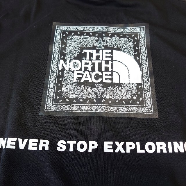THE NORTH FACE(ザノースフェイス)のXL ノースフェイス バンダナスクエアロゴティー NT32108 黒K ブラック メンズのトップス(Tシャツ/カットソー(半袖/袖なし))の商品写真