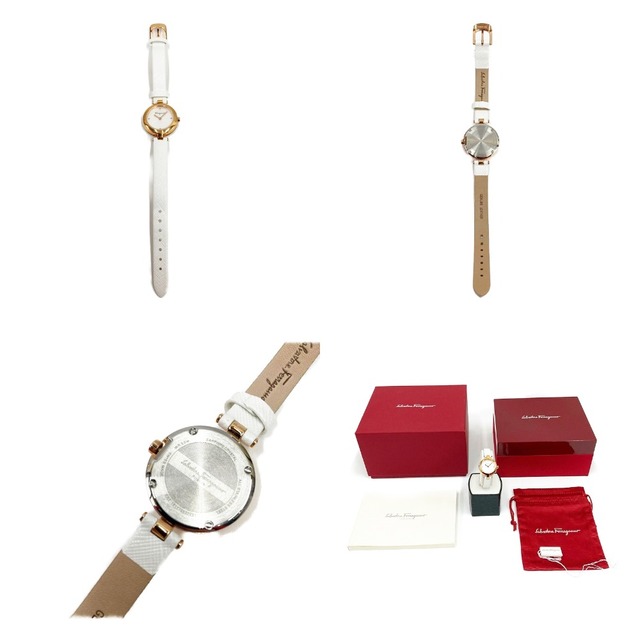 Salvatore Ferragamo(サルヴァトーレフェラガモ)の〇〇Salvatore Ferragamo サルヴァトーレフェラガモ レディース 腕時計 FAT030017 ホワイト x ゴールド レディースのファッション小物(腕時計)の商品写真