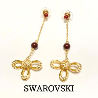 スワロフスキー(SWAROVSKI)のスワロフスキー ゴールドフープチェーンピアス(ピアス)