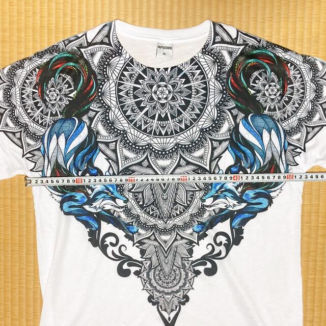 MARCELO BURLON(マルセロブロン)のAPIZODE ツインウルフデザインビッグシルエットカットソー　サイズXL メンズのトップス(Tシャツ/カットソー(半袖/袖なし))の商品写真