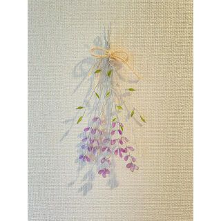 ラベンダーとかすみ草の花束スワッグ♡︎ワイヤーアート　ハンドメイド(インテリア雑貨)