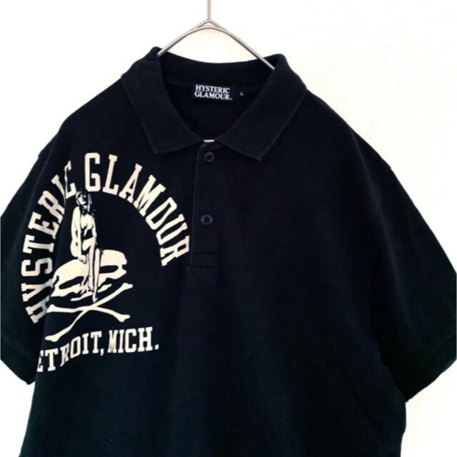 【希少】HYSTERIC GLAMOUR ポロシャツ 黒 モノトーン ヒスガール 2