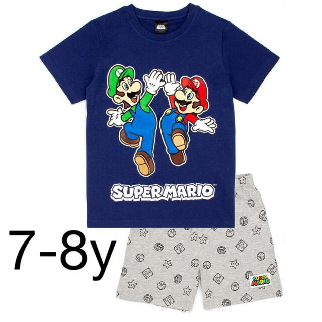 新品未開封 スーパーマリオ パジャマ 半袖Tシャツ&半ズボン 128cm
