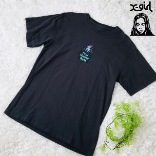 エックスガール(X-girl)のX-girl エックスガール センターロゴ ラメロゴ グレー Mサイズ Tシャツ(Tシャツ/カットソー(半袖/袖なし))