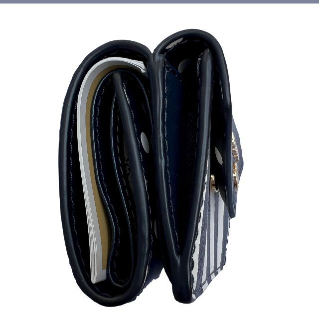 Michael Kors(マイケルコース)のMICHAEL KORS　3つ折り財布　ストライプ&MKチャームドット レディースのファッション小物(財布)の商品写真