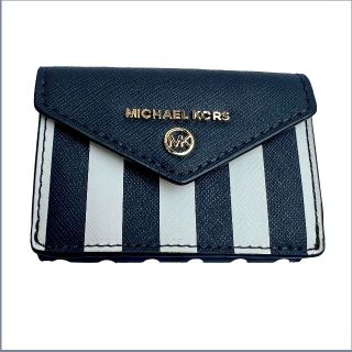 13 新品 MICHAEL KORS マイケルコース 折り財布 ストライプ