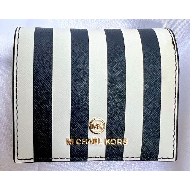 MICHAEL KORS 二つ折り財布 ストライプ&MKチャームドット MICHAEL KORS 二つ折り財布 ストライプ&MKチャームドット