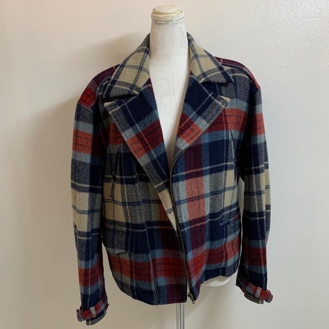 ほぼ新品未使用 RALPH LAUREN チェック ライダース ウール ほぼ新品未使用 RALPH LAUREN チェック ライダース ウール