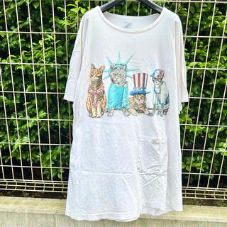 vintage BIGにゃんこポケットTシャツ