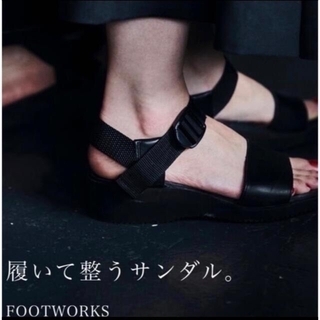 完売品【FOOTWORKS】レザーサンダル[ブラック/24.5cm]