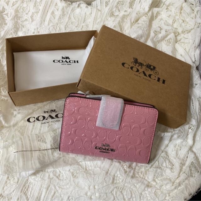 【未使用】COACH 折りたたみ財布 ピンク