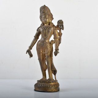 仏教美術　古銅鍍金　チベット仏　仏像　置物　V　R4580(彫刻/オブジェ)