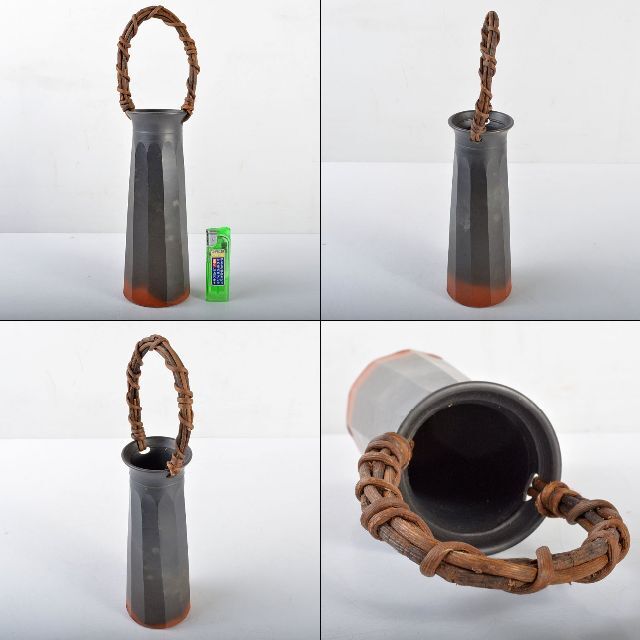 常滑焼 小西洋平作 窯変 花入 共箱 V R4585 常滑焼 小西洋平作 窯変 花入 共箱 V R4585