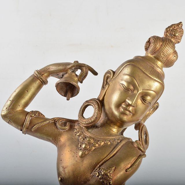 仏教美術　古銅　チベット仏　仏像　置物　M　R4347