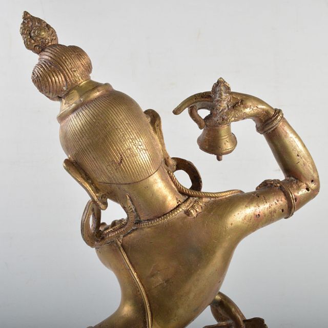仏教美術　古銅鍍金　チベット仏　仏像　置物　M　R4594