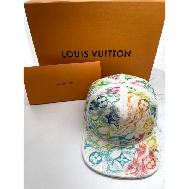 LOUIS VUITTON BY VIRGIL ABLOH MP2590 CHAIN EMBROIDRED CAP NAVY BLUE SIZE: M