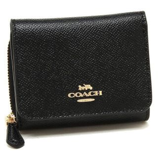 コーチ(COACH)のCOACH 三つ折り財布 F37968 レザー 本革 黒 レディース(財布)