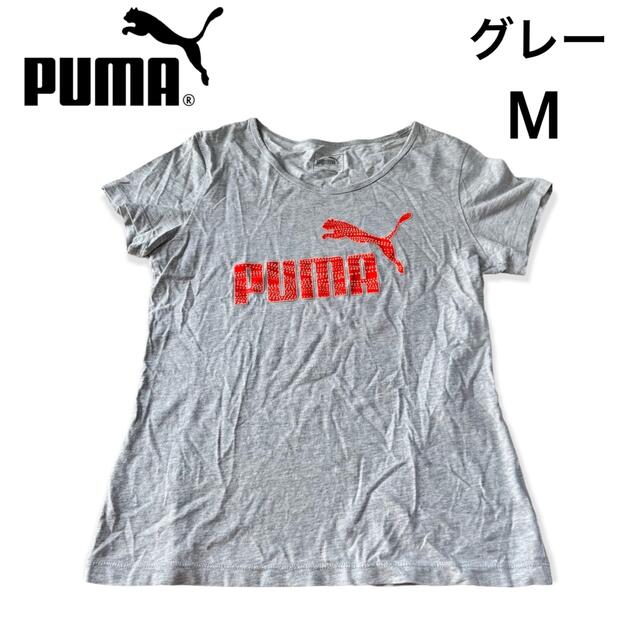 PUMA(プーマ)のPUMA トップス Tシャツ 半袖 グレー Mサイズ レディース レディースのトップス(Tシャツ(半袖/袖なし))の商品写真