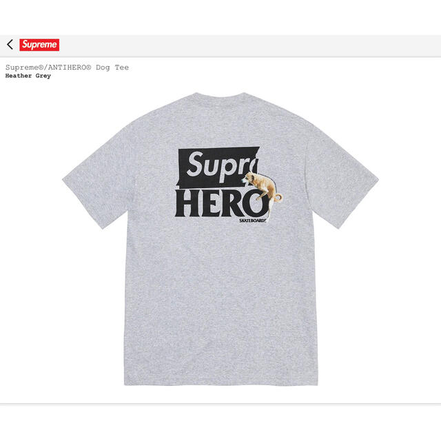 Supreme(シュプリーム)の★supreme× ANTIHERO Dog Tee グレー XL メンズのトップス(Tシャツ/カットソー(半袖/袖なし))の商品写真