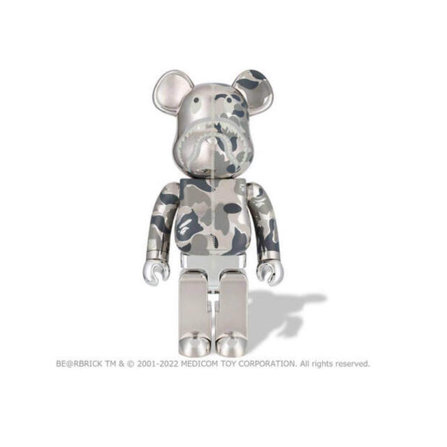 BE@RBRICK BAPE(R) CAMO SHARK 1000％ 金 & 銀