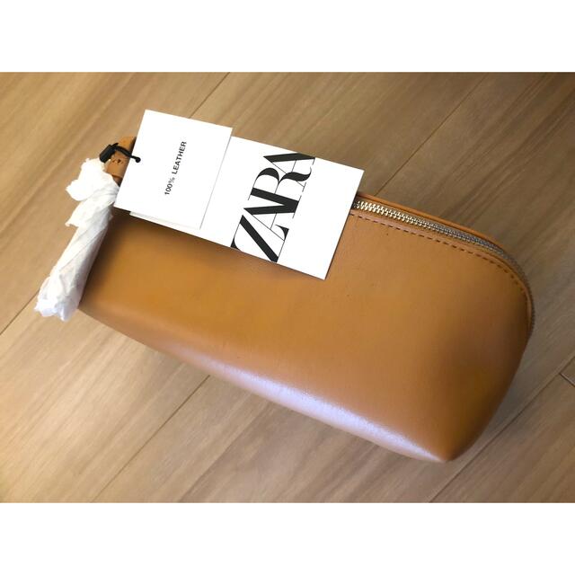 ZARA(ザラ)の【新品】zara レザートラベルポーチ レディースのファッション小物(ポーチ)の商品写真