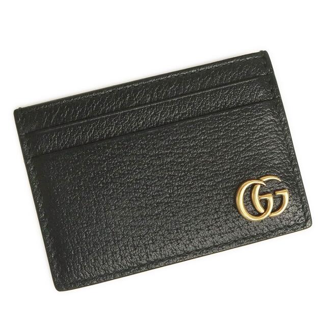 グッチ GUCCI GGマーモント カーフ レザー マネークリップ カードケース 名刺入れ 定期入れ ブラック 黒 436022（美品） |  フリマアプリ ラクマ