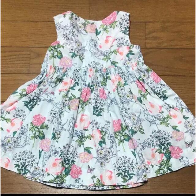 babyGAP(ベビーギャップ)のbaby GAP 花柄 ワンピース ミントグリーン 90 前開きボタン キッズ/ベビー/マタニティのキッズ服女の子用(90cm~)(ワンピース)の商品写真