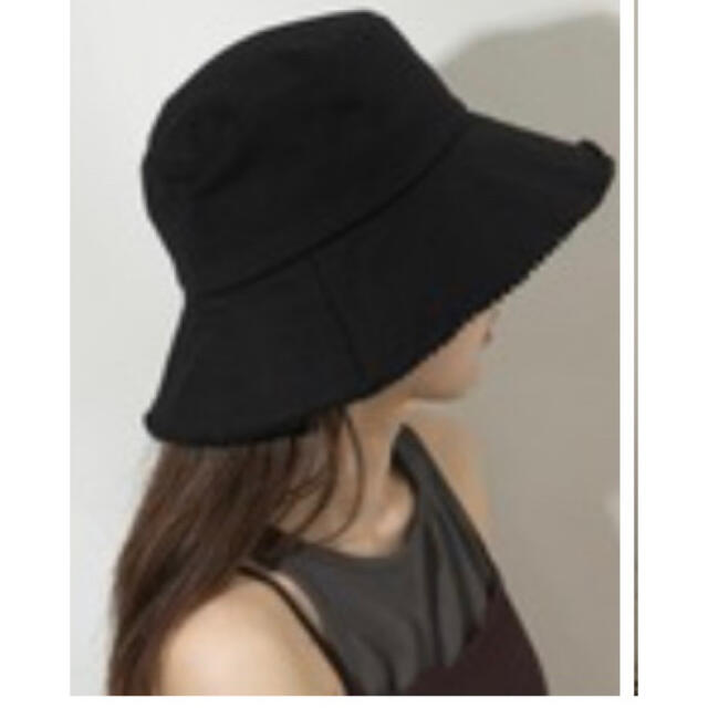 SMELLY(スメリー)のツイルフリンジバケットハット　ブラック レディースの帽子(ハット)の商品写真